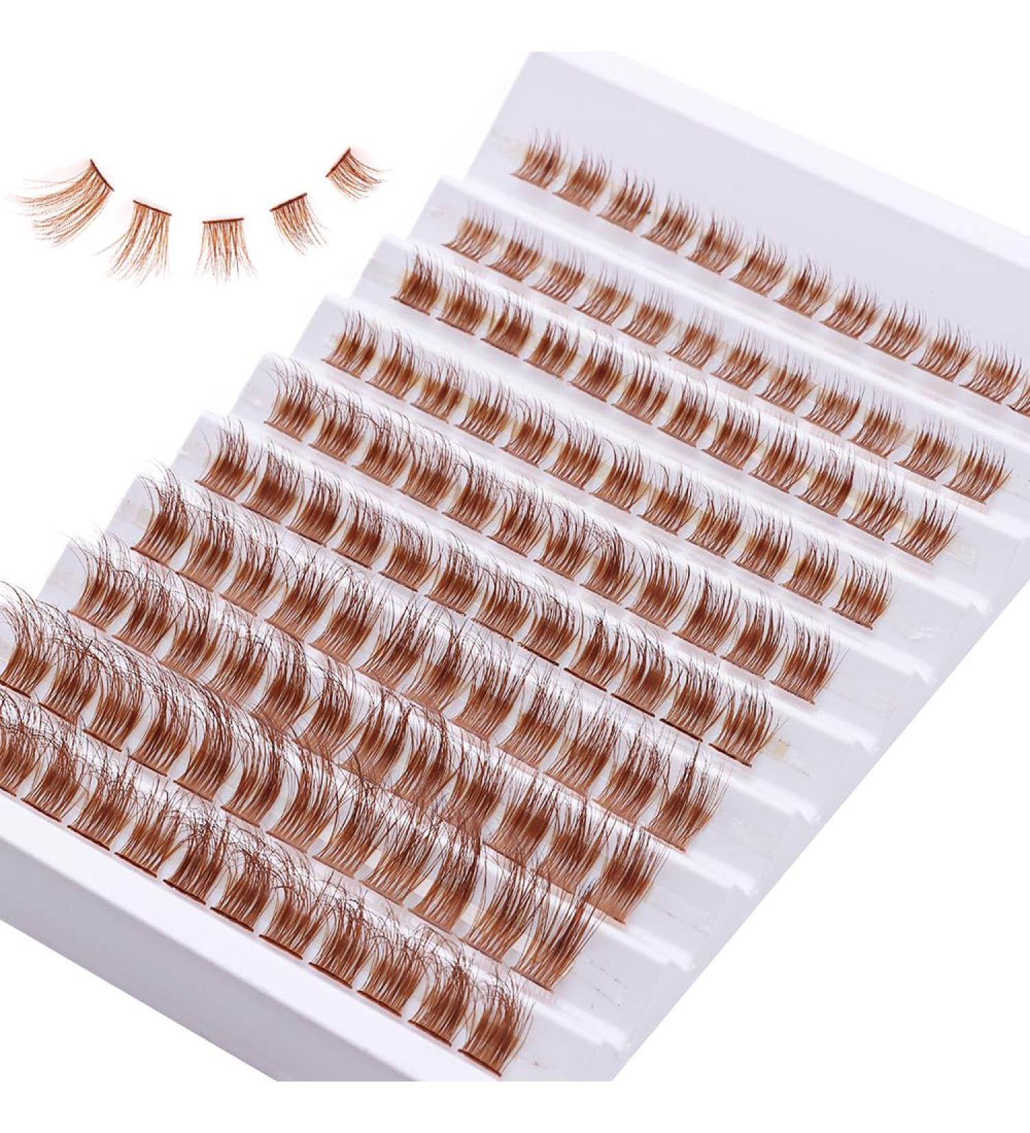 Buy Outopen Brown Lash Clusters 140Pcs - Natural D Curl Wispy Cat Eye Extensions for DIY Home Use - Buy Online on SooperMarket.com