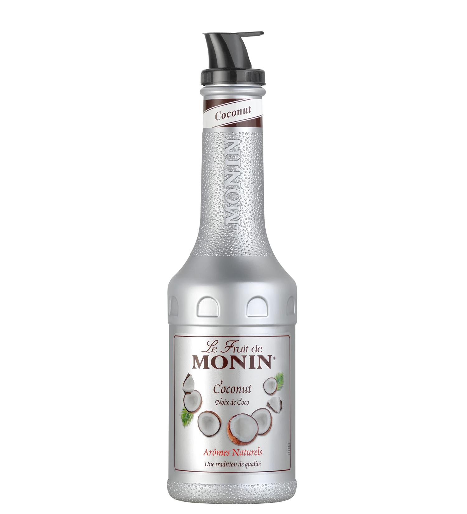 MONIN Coconut Fruit Mix Puree 1L for Cocktails and Frappes - Vegetarian, Allergen-Free, 100% Natural Flavours. 2-in-1 Coconut Puree & Sugar Syrup Hybrid - Buy Online on SooperMarket.com