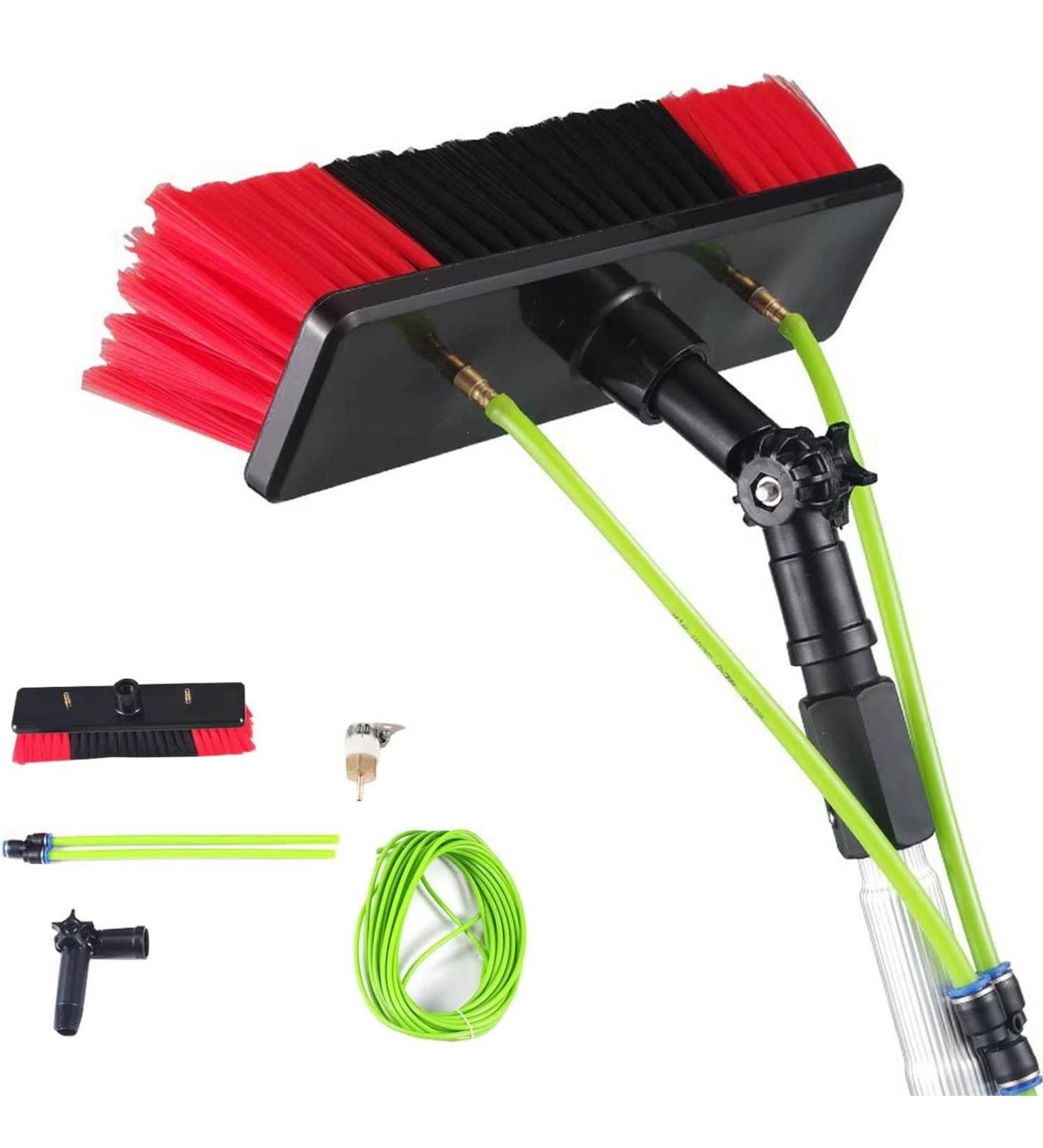 photovoltaic cleaner window cleaning pole 5m-12m Window Cleaning Telescopic Pole Water Fed Extendable Brush Suitable for Cleaner Conservatory Roof Photovoltaic Panel Cleaning Photovoltaic Pa 30cm Brush 8m Pole - Buy Online on SooperMarket.com