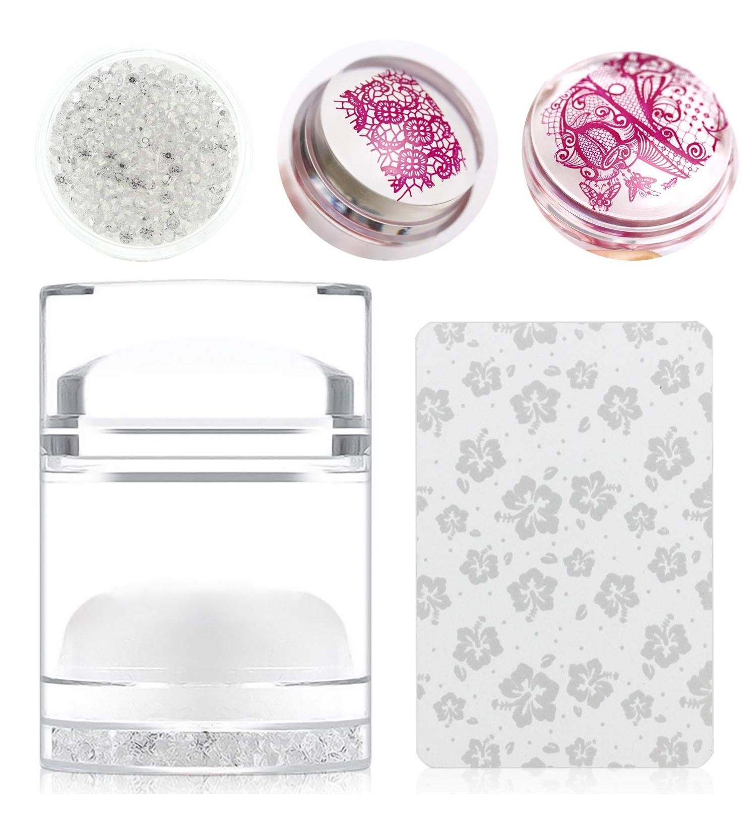 Jiulory Silicone Jelly Stamper Set for DIY Gel Nail Art - Dual-end Nail Stamping Kit with Scrapers - French Tip Manicure Tools - Buy Online on SooperMarket.com