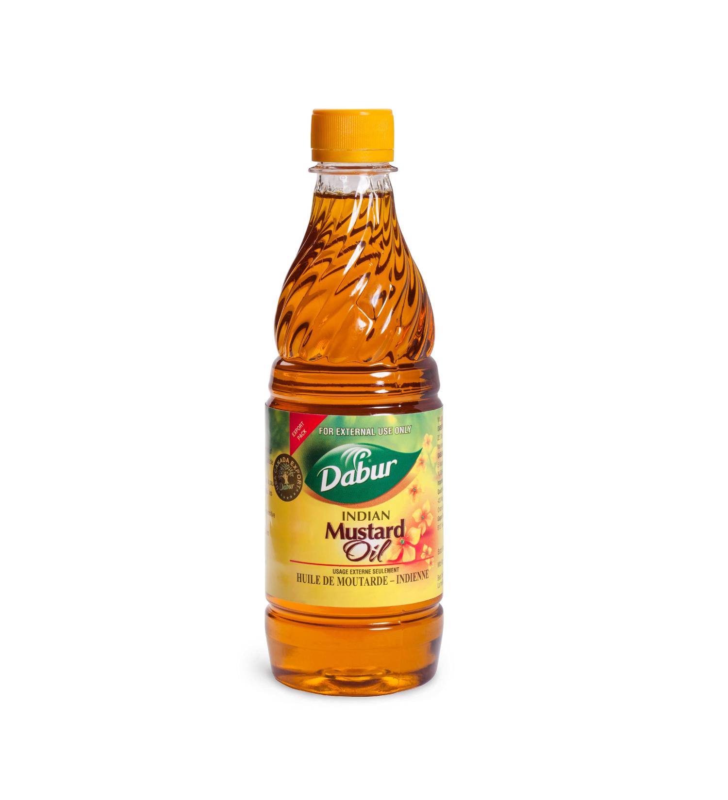 Dabur Mustard Oil 500ml (16.9 Fl Oz) - Pure and Natural, Cold Pressed - Pack of 1 - Buy Online on SooperMarket.com
