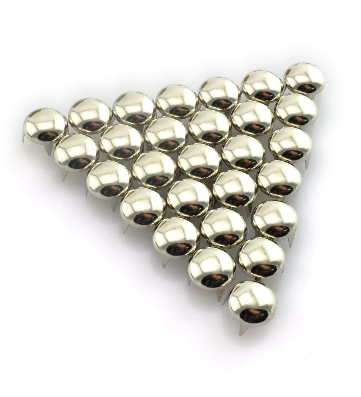 120pcs Silver DIY Nailhead Round Dome Studs Assorted Kit for Leathercraft Rivet Metal Punk Spikes - 6/8/10/12mm - Buy Online on SooperMarket.com