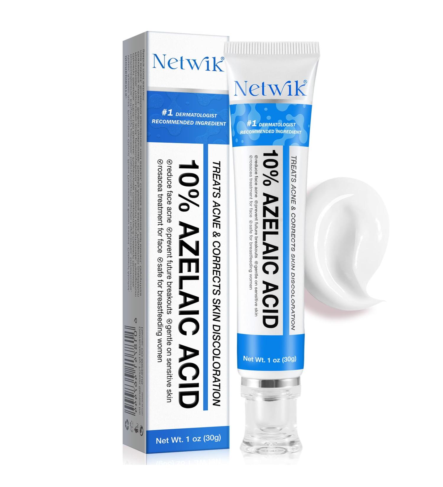 Azelaic Acid 10% Cream - Effective Acne & Rosacea Treatment for Clear Skin | Reduce Redness Breakouts & Pigmentation - Buy Online on SooperMarket.com