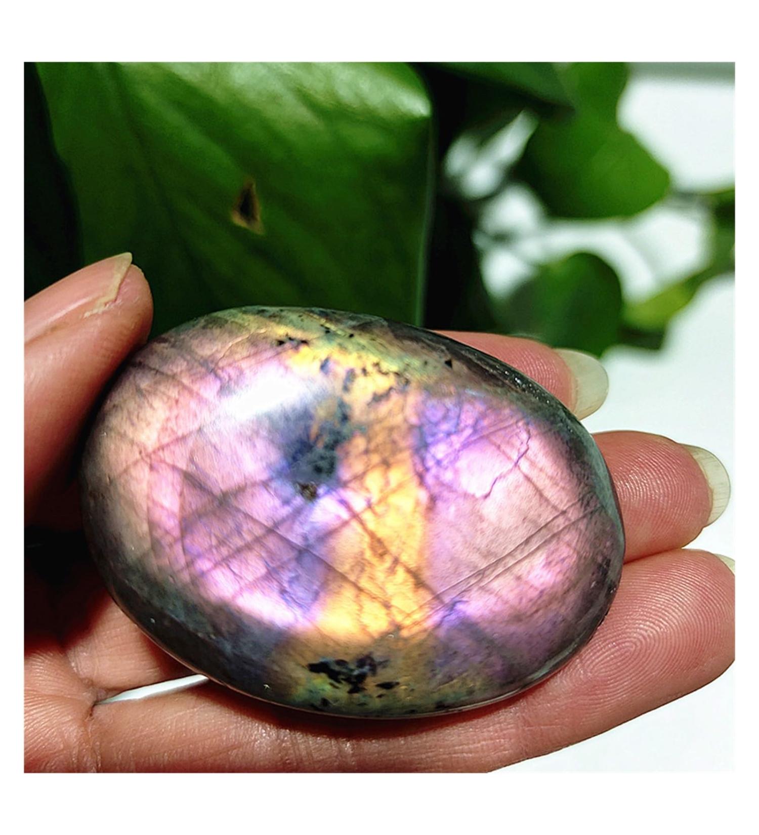 Natural Gemstone Beautiful Purple Light Labrador Palm Stone Crystal Spiritual Crystal Home Decoration Stone Collection (Color : 40-50g Size : 1pc) 1pc 40-50g - Buy Online on SooperMarket.com
