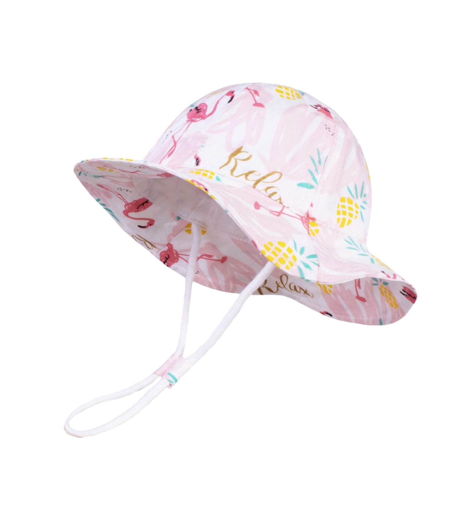 LANGZHEN Baby Girls Beach Sun Hat with Chin Strap - Flamingo Pink, 6-12 Months - Buy Online on SooperMarket.com