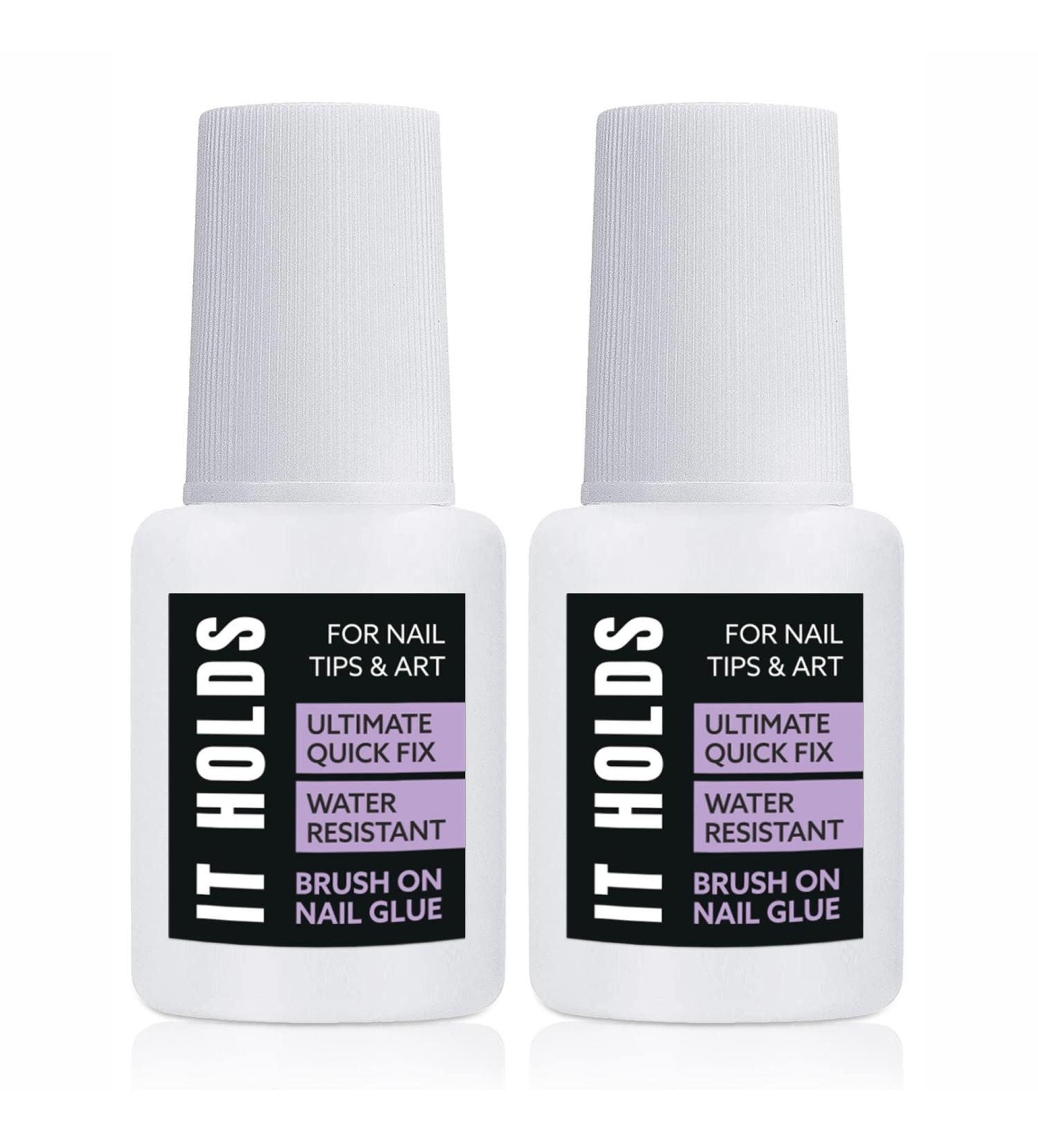 Brush On Nail Glue - Extra Strong & Waterproof - 2-Pack for Press On & Acrylic Nails - Long Lasting Professional Nail Tips (8ml - Buy Online on SooperMarket.com