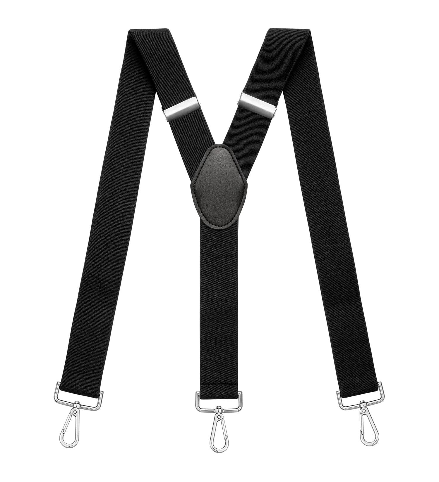 Sencillo Y-Shape Black Suspenders for Men with Carabiner - Stylish & Durable International Shipping - Buy Online on SooperMarket.com