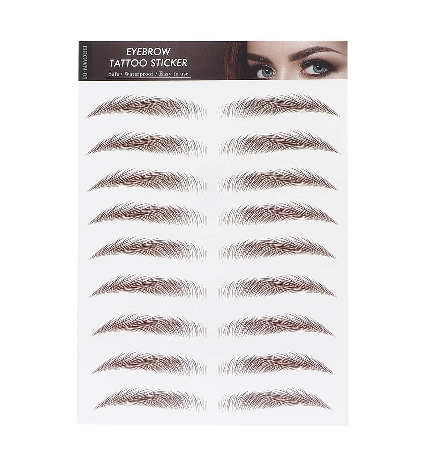 ANKROYU 10 Types Professional Eyebrow Stickers - Natural Brown Transfer Stickers for Women | Perfect Eyebrow Solution - Buy Online on SooperMarket.com