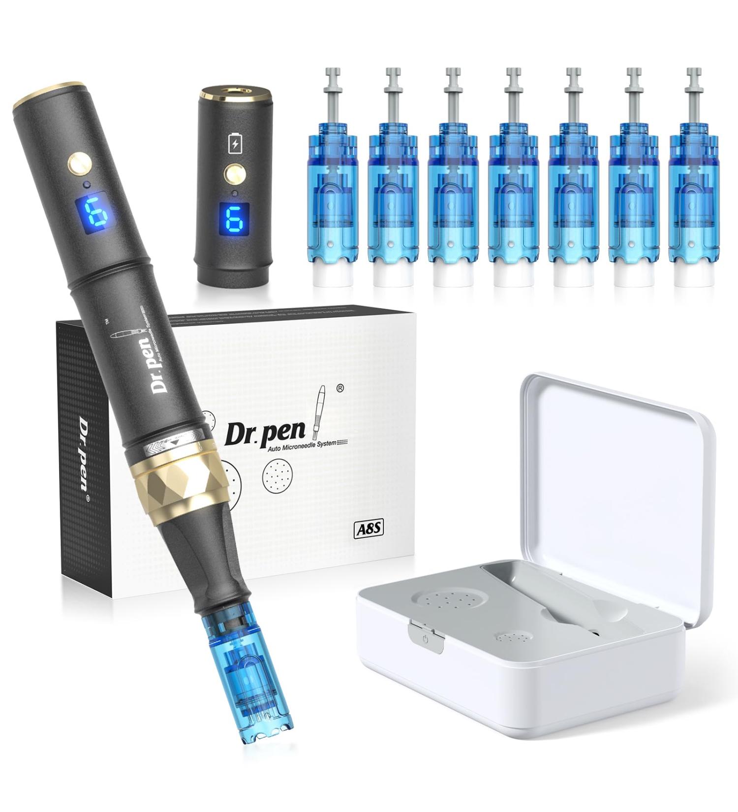 Dr.Pen Ultima A8S Microneedling Pen - Professional Dermapen for Face Body & Hair Growth | 7 Cartridges Included | Ideal Mother's Day Gift for Women - Buy Online on SooperMarket.com