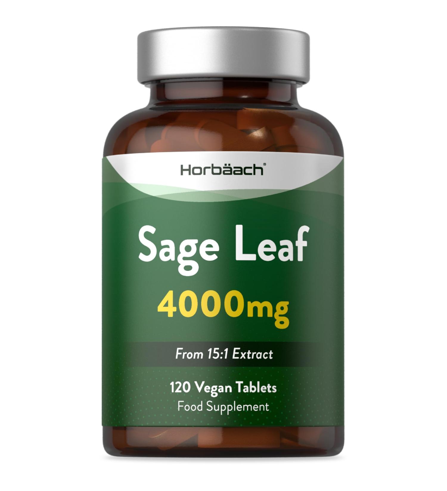 Sage Menopause Tablets 4000mg | Hot Flush Relief Supplement | 120 Vegan Tablets by Horbaach - Buy Online on SooperMarket.com