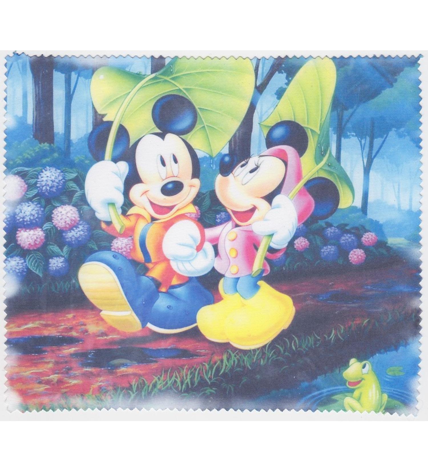 Microfibre cloth for cleaning glasses - Minnie+Mickey motif