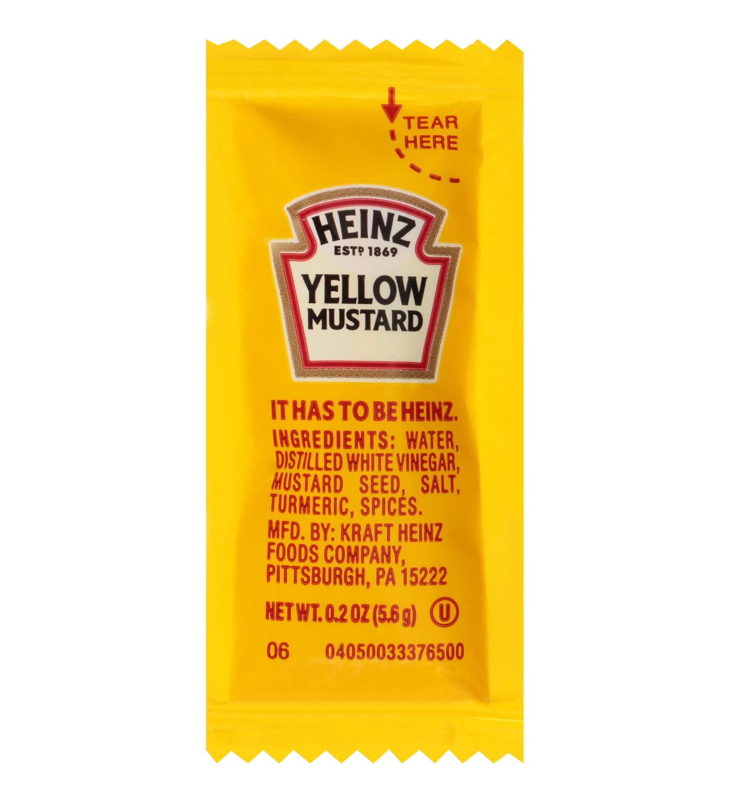 Heinz Yellow Mustard Single Serve Packets - 200 Ct Pack (0.2 oz each) - Buy Online on SooperMarket.com