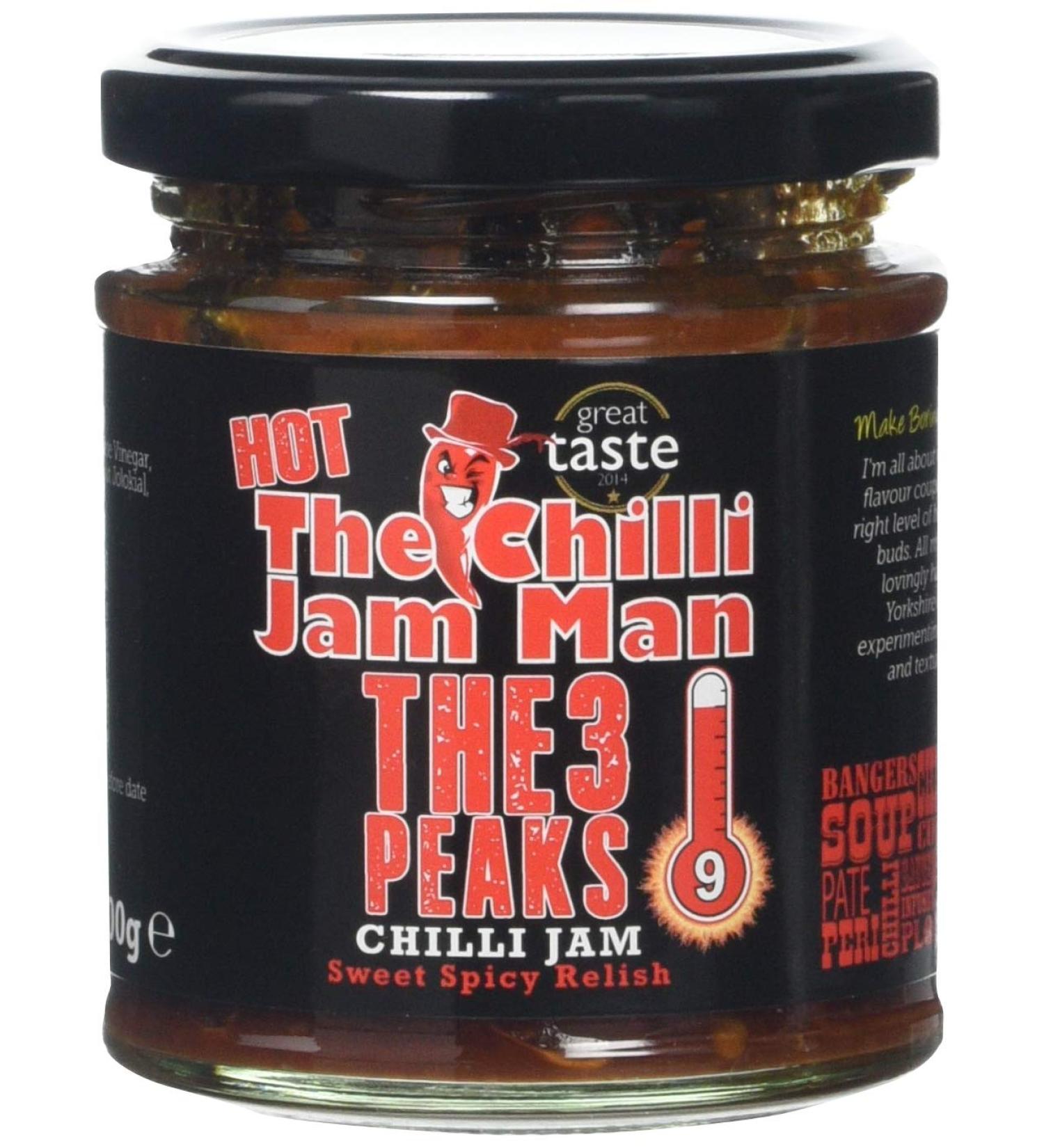 Chilli Jam Man Heat-9 3-Peaks Jar 200g - Buy Online on SooperMarket.com