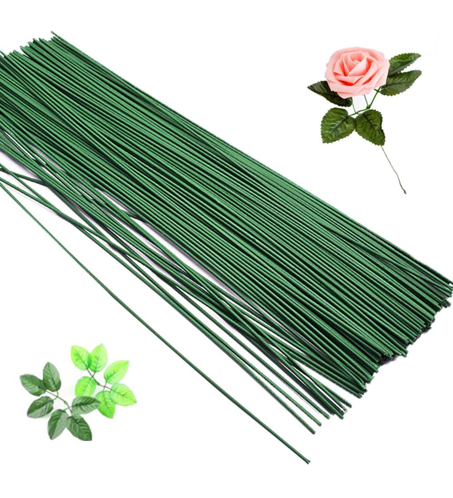 200 Pcs Floral Stem Wire 16 Inch 22 Gauge Dark Green Bouquet Stem for Flower Arrangements DIY Crafts Flower Making Supplies - Buy Online on SooperMarket.com