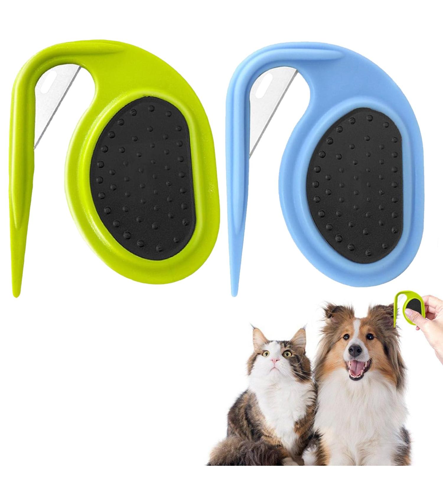 2 PCs Pet Knotting Comb Set - Effective Hair Removal for Cats & Dogs | Blue & Green Knitting Comb for Matted Fur - Buy Online on SooperMarket.com