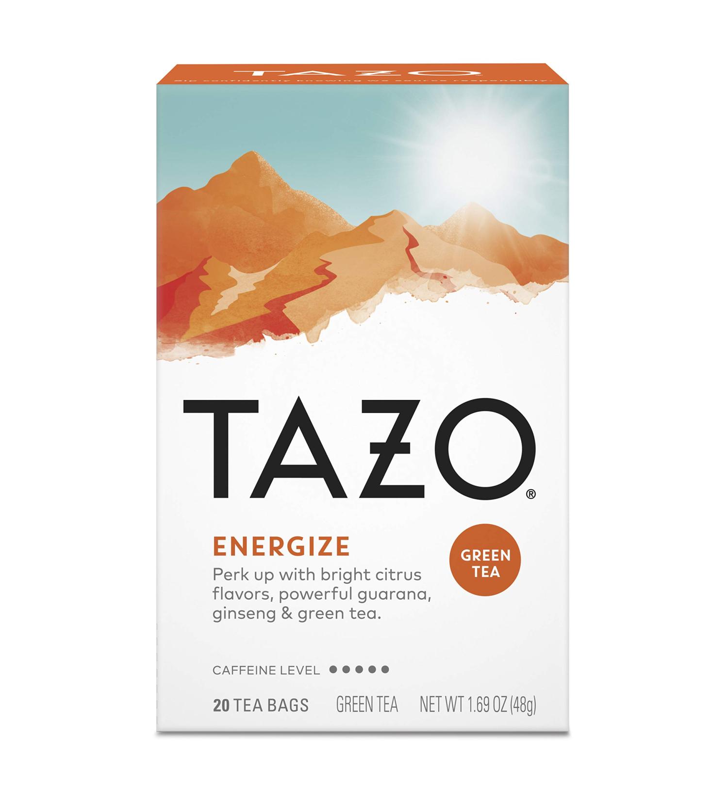 Buy Tazo Energize Green Tea - 20 Tea Bags (1.69 oz) for Energy Boost - Buy Online on SooperMarket.com