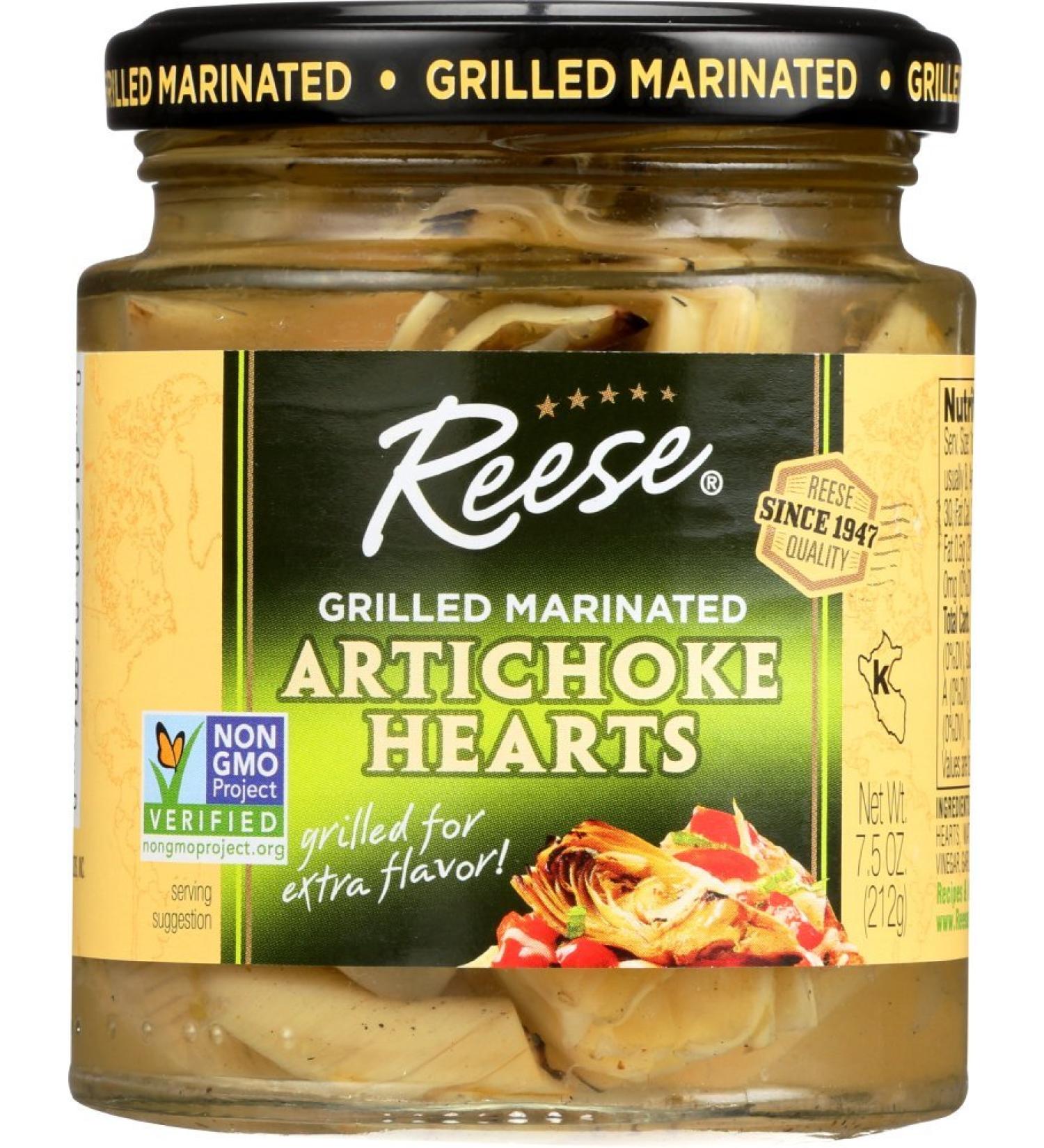 Reese Grilled Marinated Artichokes Hearts 7.5oz (Pack of 12) - Savory Grilled Artichoke Hearts - Buy Online on SooperMarket.com