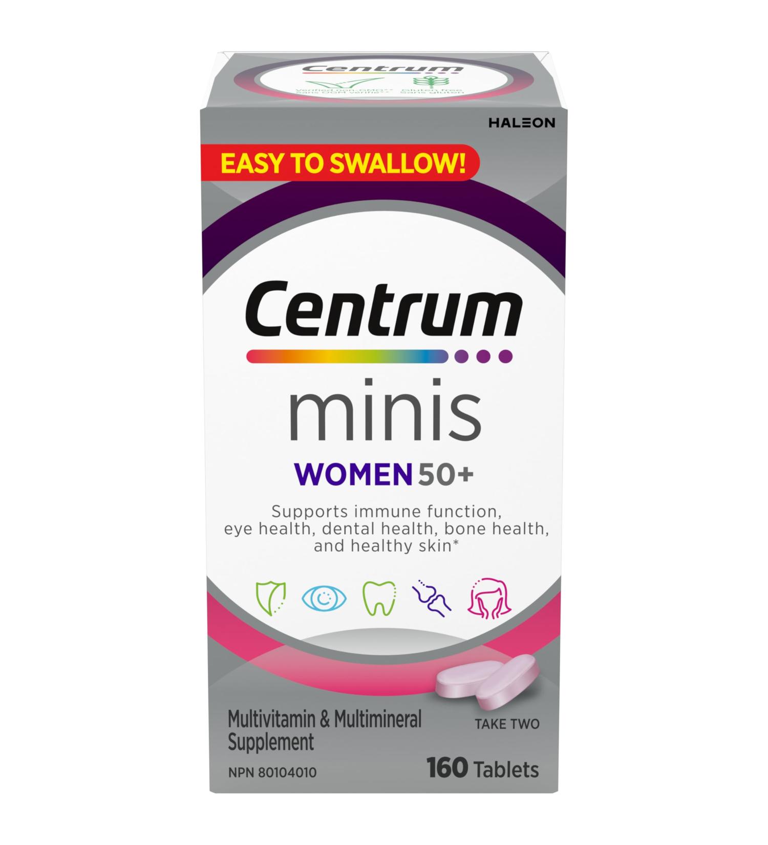 Centrum Women 50 Plus Multivitamins/Minerals Supplement for Women 50+ 160 Mini Tablets Unflavored 160 count (Pack of 1) - Buy Online on SooperMarket.com