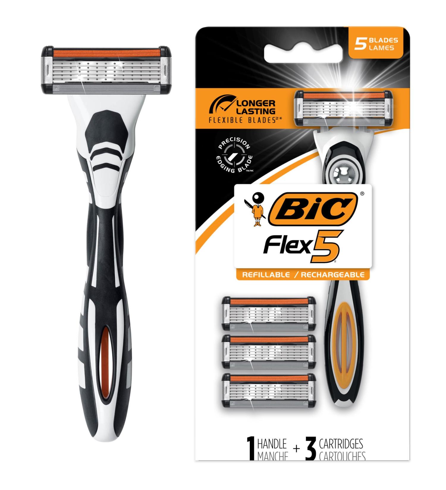 Bic Flex 5 Hybrid Razor - 1 Handle & 3 Cartridges | International Shipping Available - Pack of 3 - Buy Online on SooperMarket.com