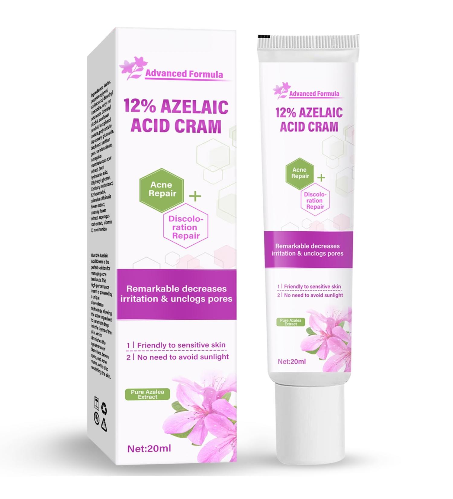 Azelaic Acid Serum Cream 12% Azelaic Acid Cream Redness Relief Face Balance Excess Sebum 20ml - Buy Online on SooperMarket.com
