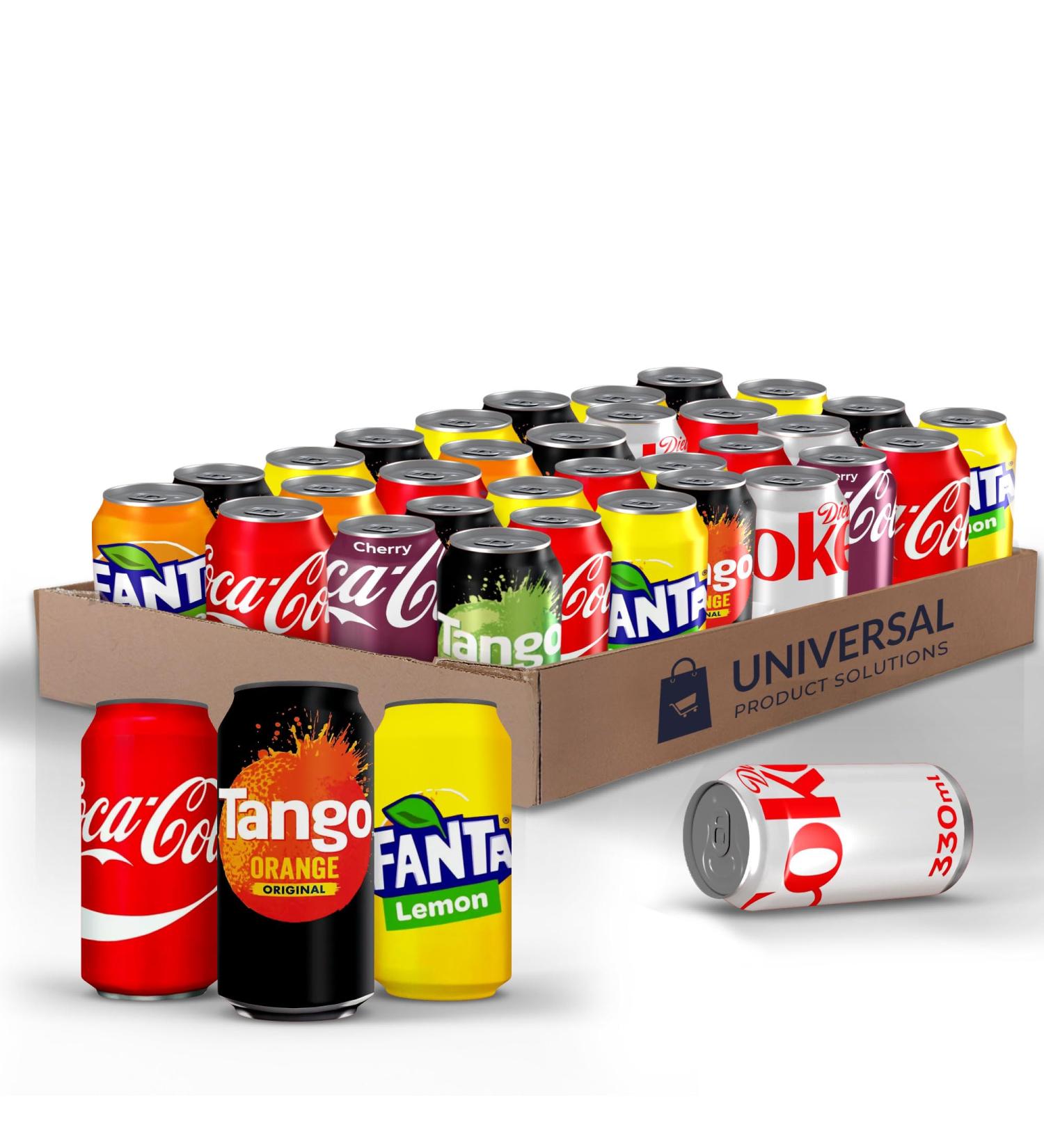 Custom Case of 330ml Soft Drinks/Sodas/Fizzy Drinks of Your Choice / 3 Flavours x 8 Cans of Each | Variety Soda Cans 24 Pack (330 ml) - Buy Online on SooperMarket.com