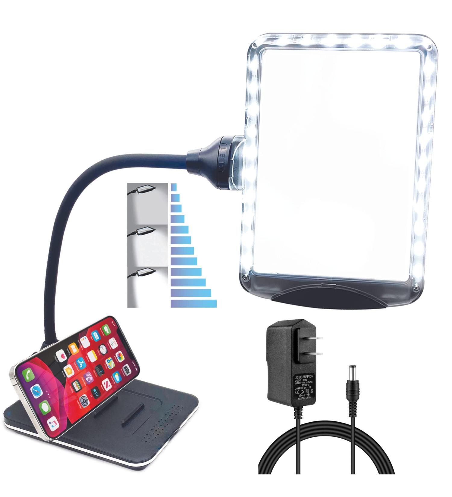 MagniPros 4X Magnifying Glass with Bright LEDs and Stand  Flexible Gooseneck Magnifying Desk Lamp w/USB Fast Charge & Tablet Stands for Reading Fine Print  Painting  Sewing  Crafts & Close Work 4X Magnifying Lamp - Buy Online on SooperMarket.com