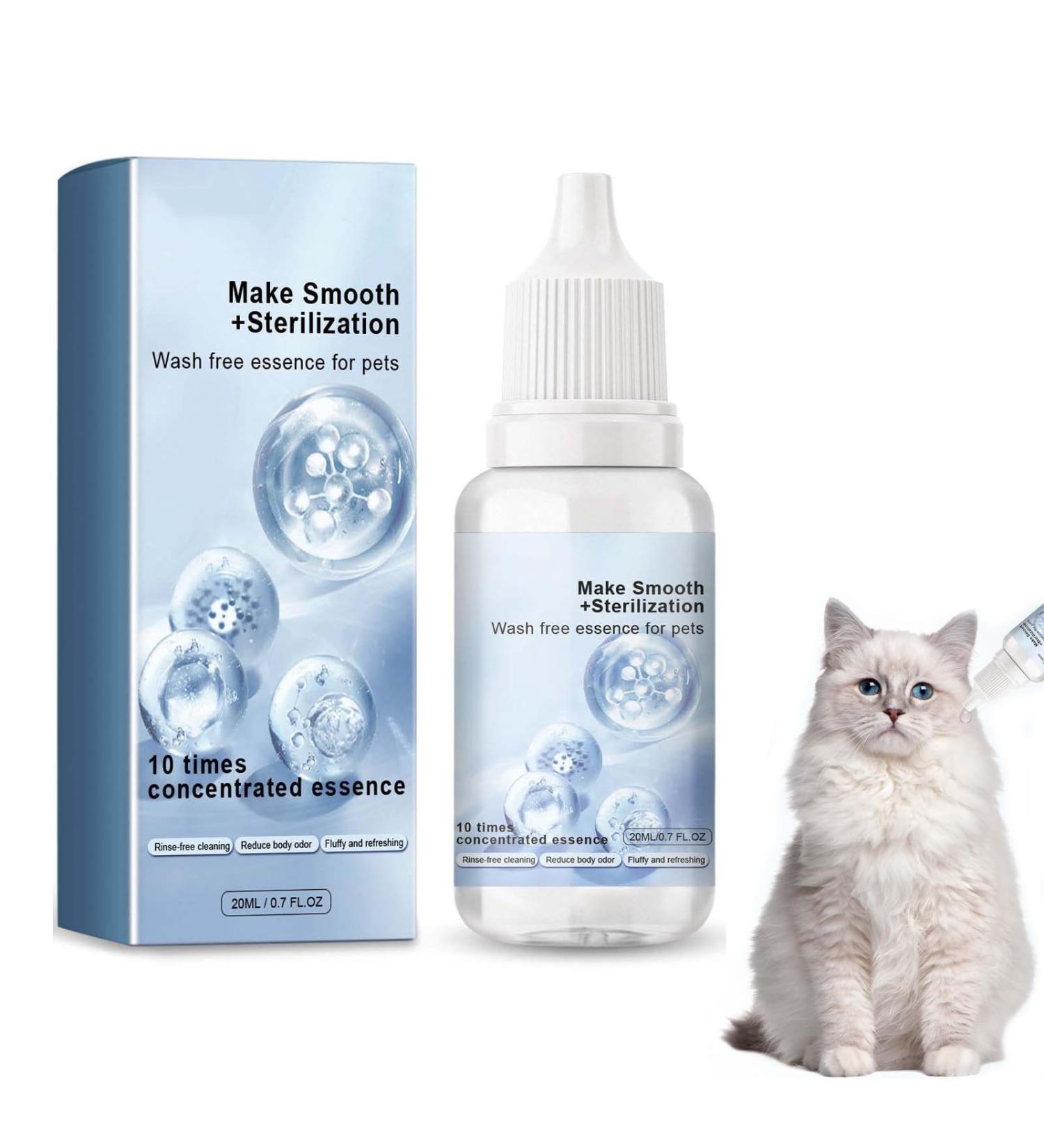 Wash Free Essence for Pets - 20ml Natural Leave-in Conditioner for Cats Dogs Cat Dog Detangling Spray Tangle Remover Leave in Conditioner for Pets Detangler Safe and Effective (1PC) - Buy Online on SooperMarket.com