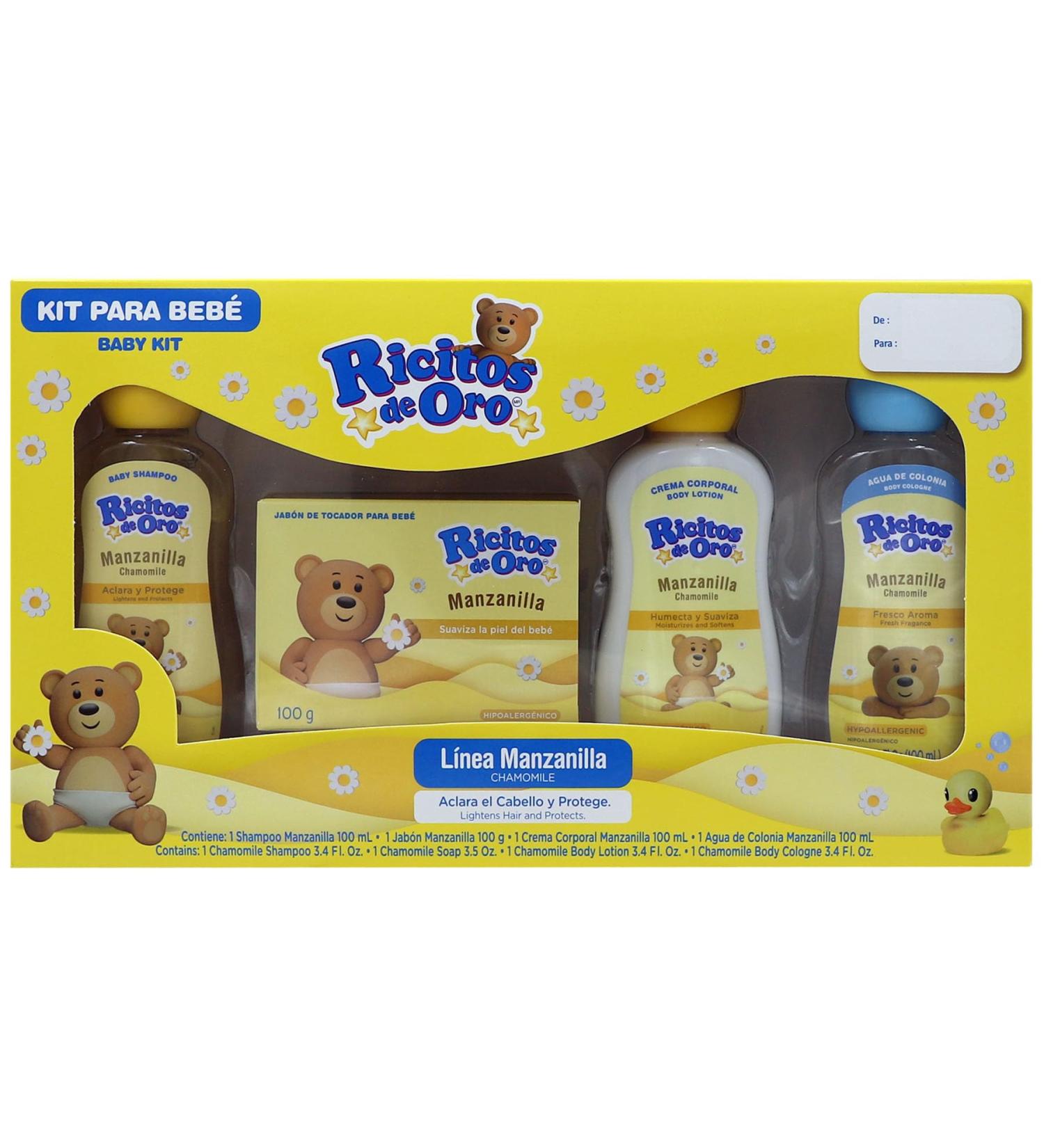 Ricitos de Oro Baby Kit - Hypoallergenic Chamomile Shampoo Soap Lotion & Cologne | Perfect for Sensitive Skin - Buy Online on SooperMarket.com