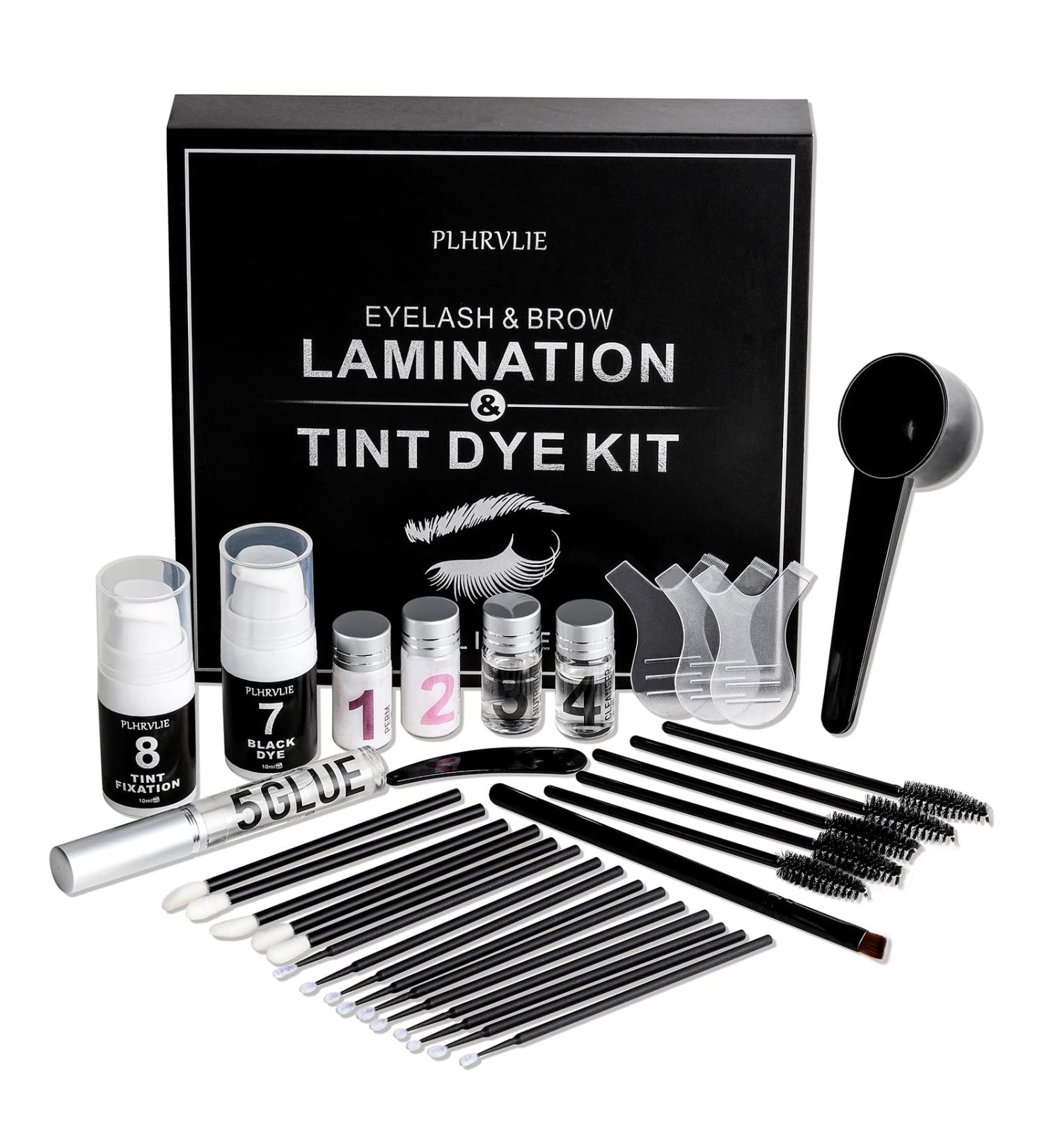 Reddhoon 4 in 1 Eyebrow and Eyelash Perm with Black Dye Kit - Long-lasting Results for 6-8 Weeks | Safe & Easy Brow Lamination, Tinting, and Lash Lift at Home Salon - Buy Online on SooperMarket.com