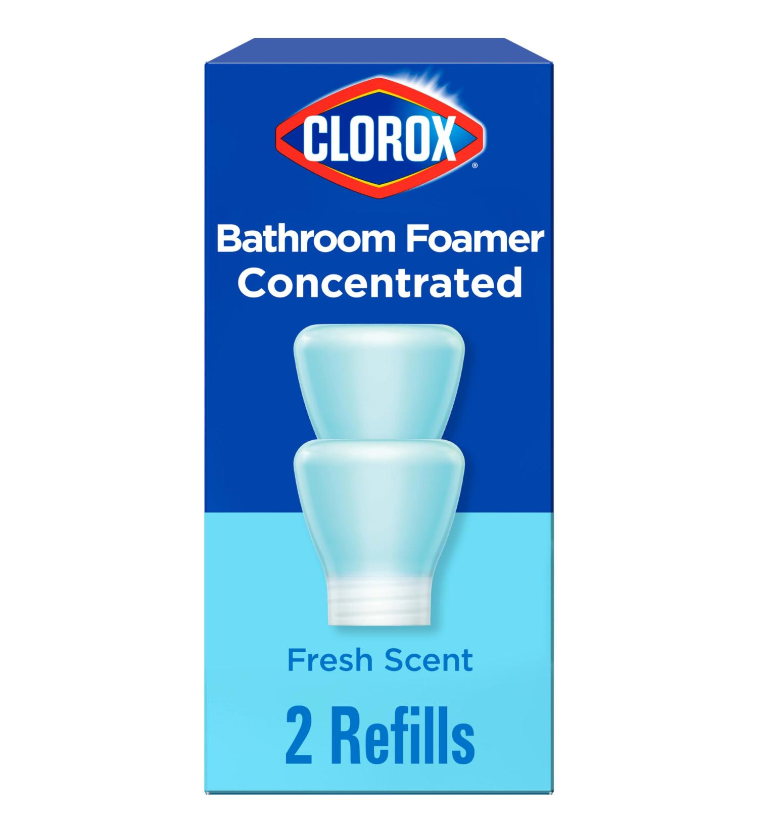Clorox Bathroom Foamer Refill Cartridge - Fresh Scent 2-Pack for Reusable Spray Bottle | Eco-Friendly Household Essentials - Buy Online on SooperMarket.com