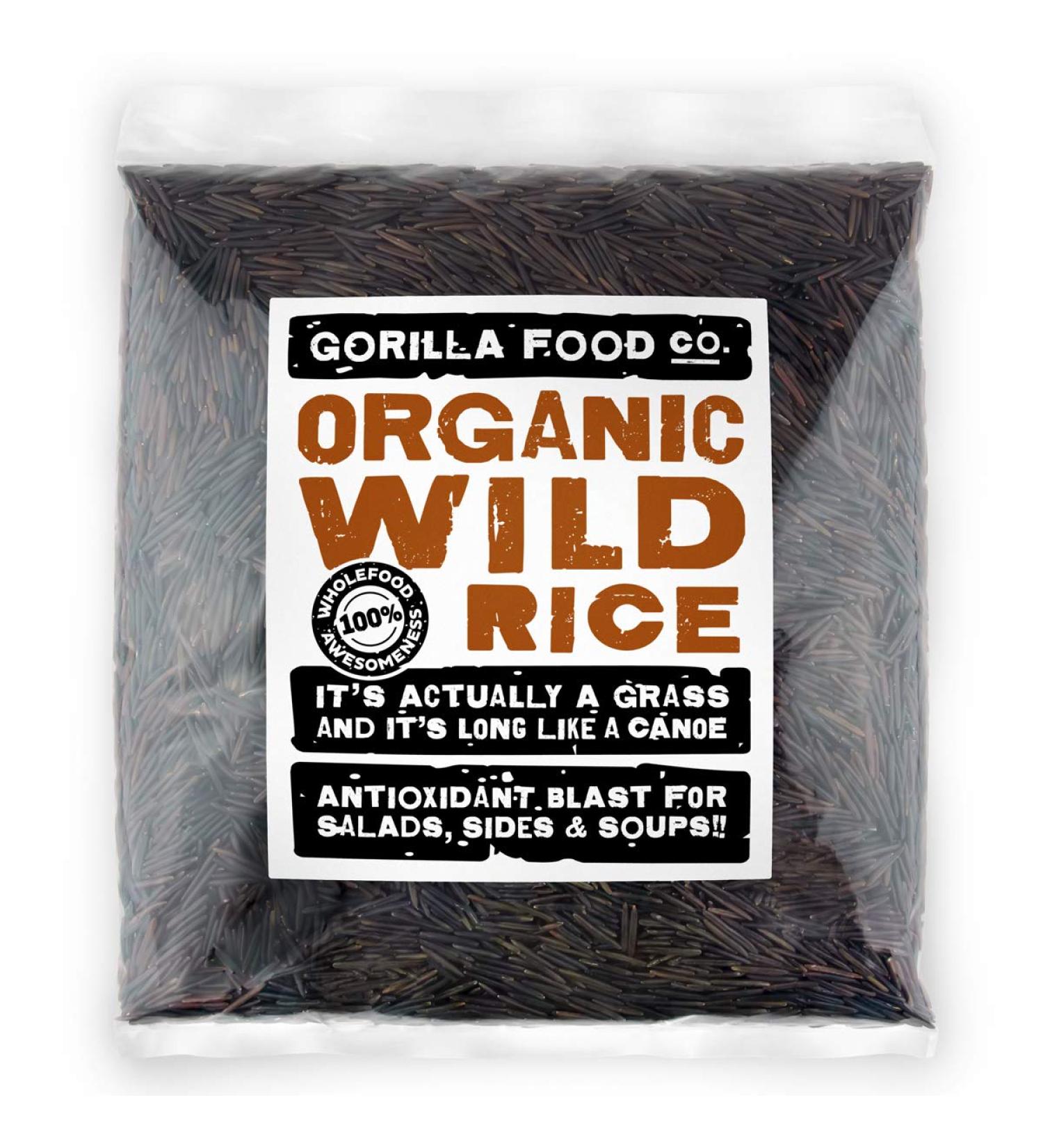 Gorilla Food Co. Organic Black Wild Rice - 800g | Premium Quality, Non-GMO - Buy Online on SooperMarket.com