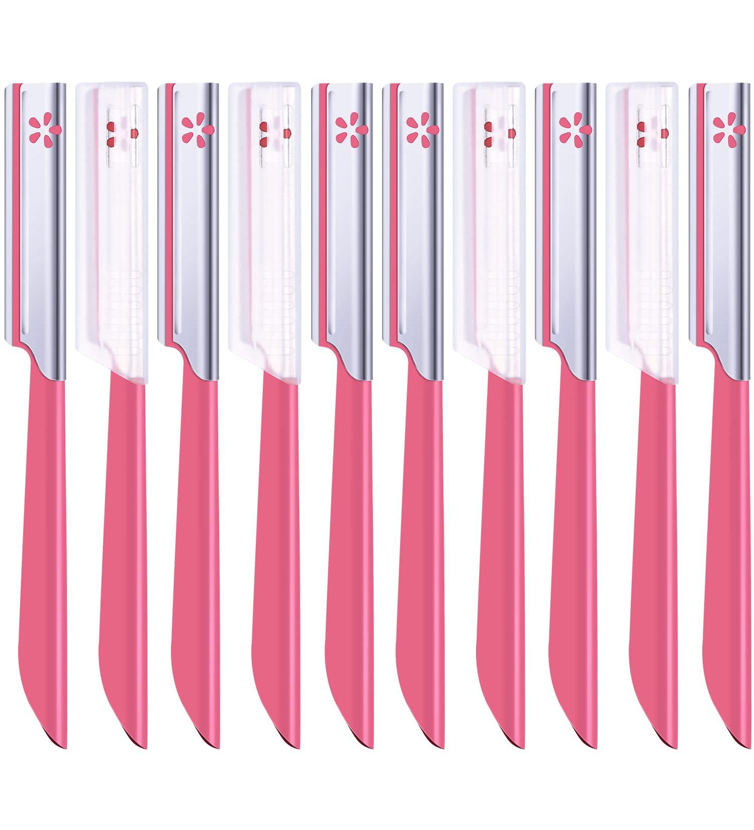 10 Pieces Eyebrow Razor for Women - Facial Shaver & Brow Shaper Trimmer Tool (Pink) - Buy Online on SooperMarket.com