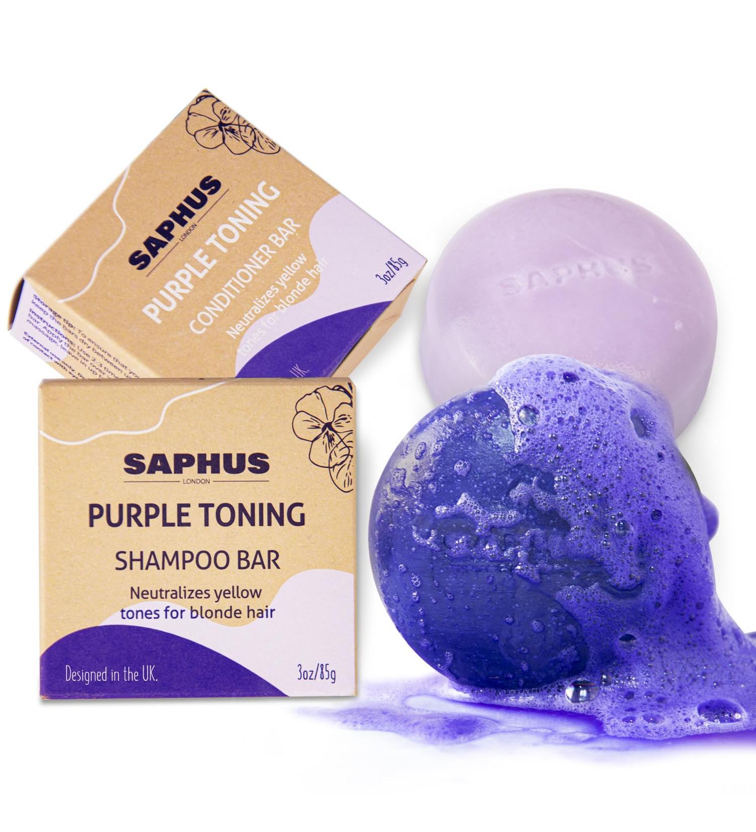 Purple Shampoo & Conditioner Bar Set | Neutralizes Brassy Tones | Sulfate Free | Travel Friendly for All Hair Types - Buy Online on SooperMarket.com