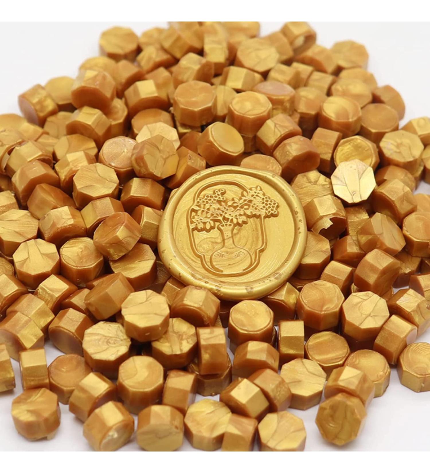 200Pcs Wax Sealing Beads for Wax Sealing Stamp Perfect for Christmas Cards Envelopes Invitations Wine Packages Letter Sealing (Gold) - Buy Online on SooperMarket.com