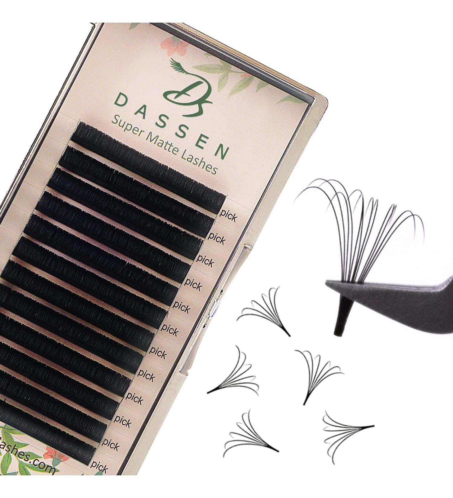 Volume Lash Extensions .07 Easy Fan Volume Lashes 8-16mm Self Fanning Eyelash Extensions C/CC/D/DD Curl Supplies (0.07 CC Mix-8-16mm) - Buy Online on SooperMarket.com