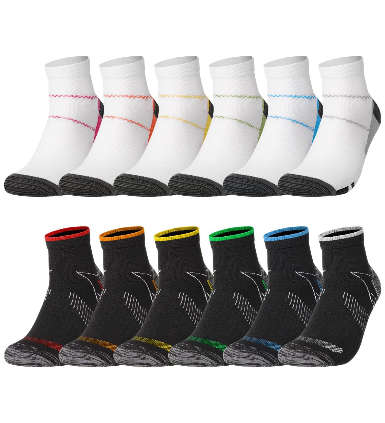 Halinuia 12 Pairs Compression Socks - L/XL Support Stockings for Women & Men | Short Athletic Hiking Jogging & Running Gear - Buy Online on SooperMarket.com