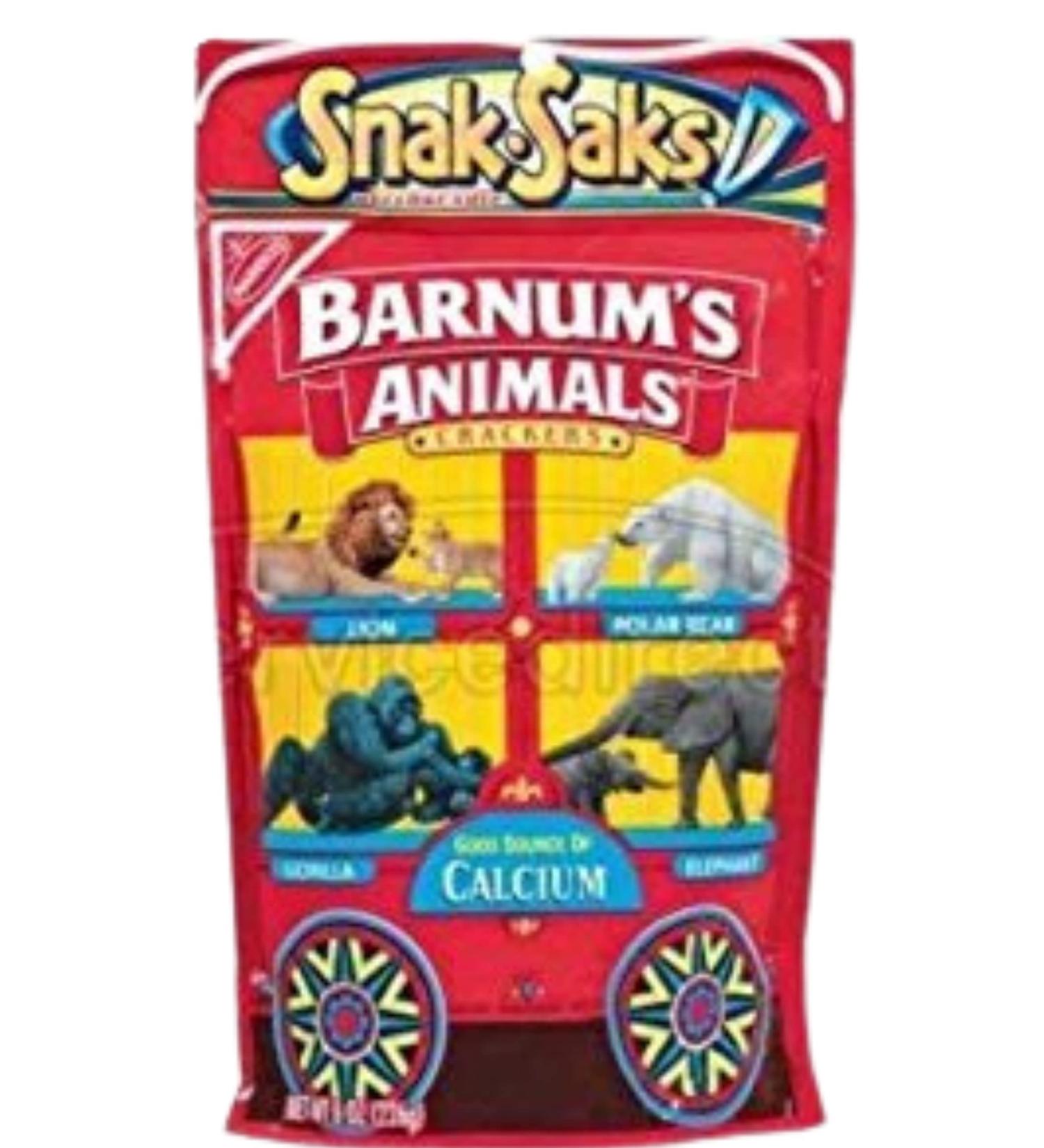 Nabisco, Barnum's, Animal Crackers, Snack-Saks, 8oz Bag (Pack of 4) 1 Pack