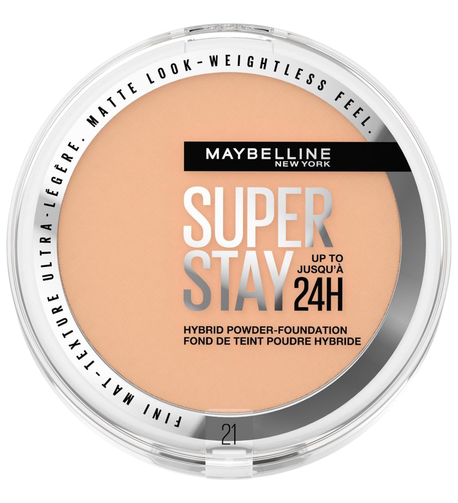 Maybelline SuperStay 24H Hybrid Powder Foundation 21 - Medium to Full Coverage, Long-lasting, Transfer & Water Resistant - Buy Online on SooperMarket.com