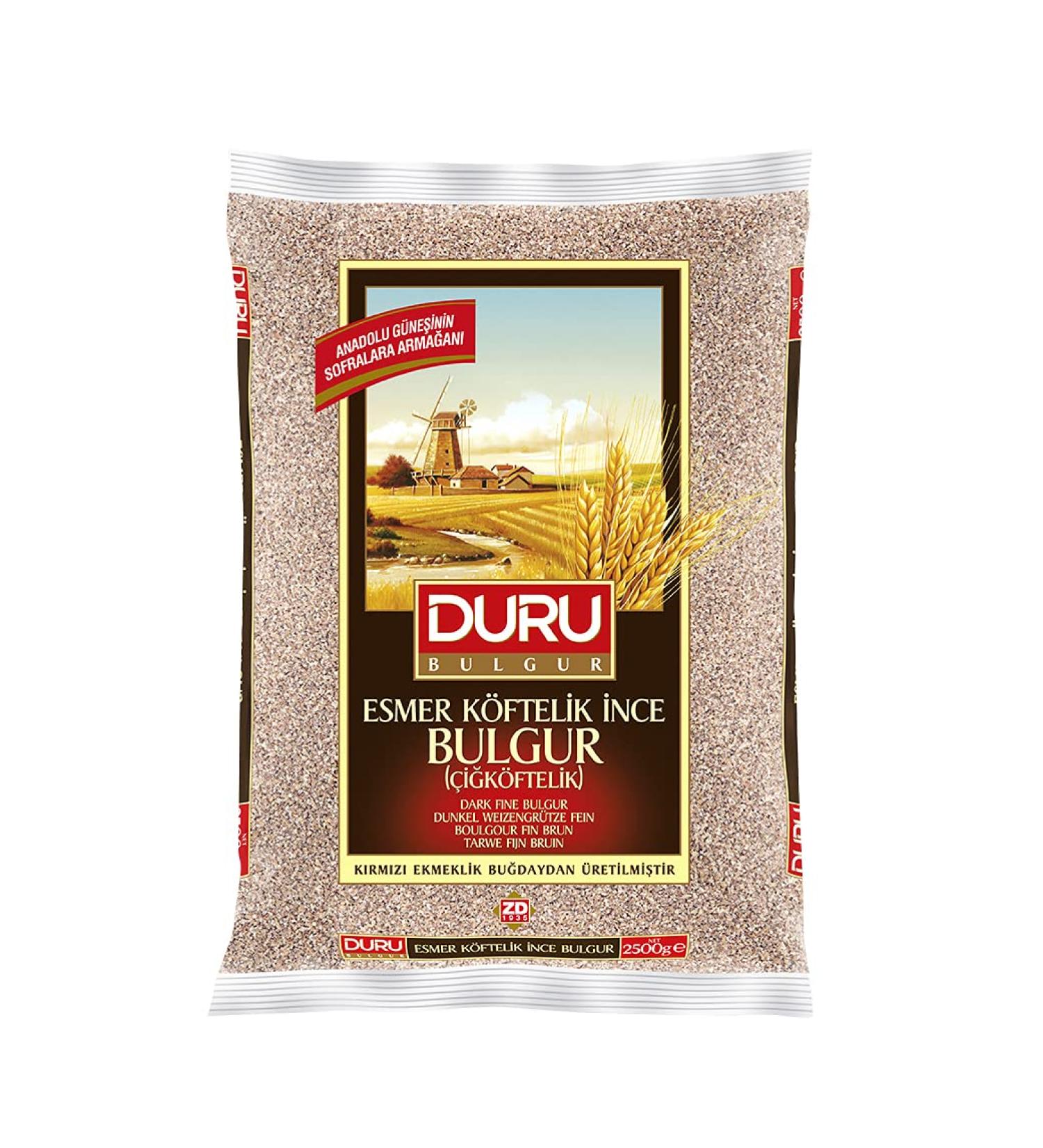 Duru Brown Fine Bulgur 88.2oz (2500g) | Wheat Berries 100% Natural & Non-GMO | High Fiber & Protein | Ideal for Vegan Recipes | Better than Rice 5.5 Pound - Buy Online on SooperMarket.com