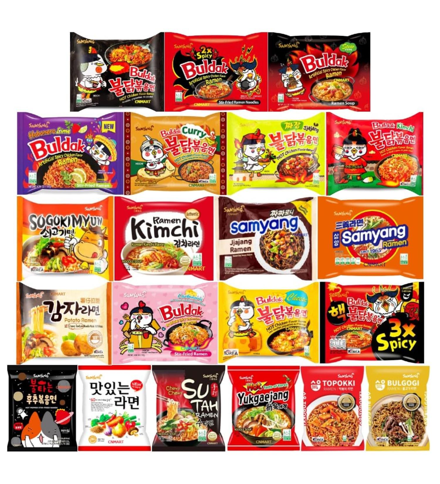 Samyang Hot Chicken Buldak Noodles Select Any 5 Flavours Self Customise (Pack of 5) - Buy Online on SooperMarket.com