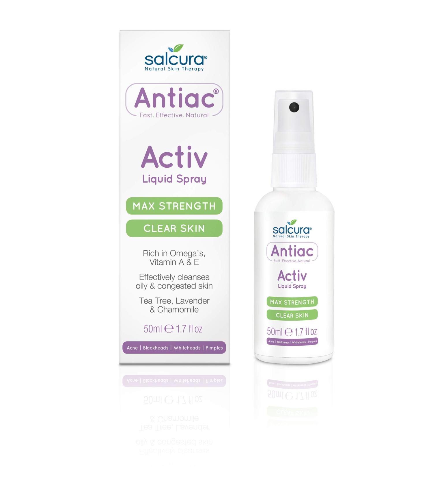 Salcura Antiac Activ Liquid Spray - Natural Skin Therapy for Oily, Congested & Acne-Prone Skin - 50ml - Buy Online on SooperMarket.com