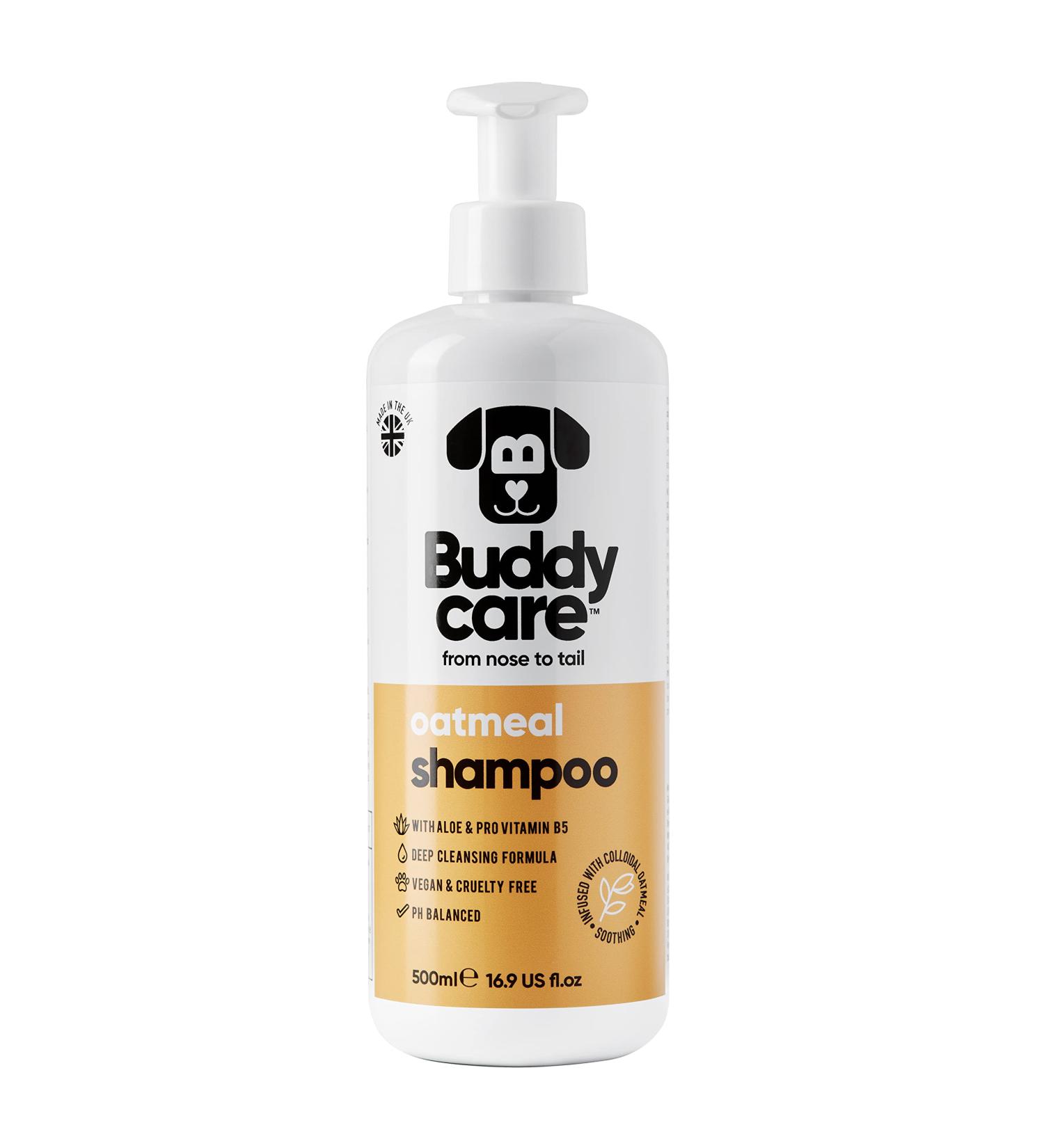 BuddyCare Oatmeal Dog Shampoo for Irritated Skin | Soothing & Moisturizing with Aloe Vera & Pro-Vitamin B5 - 500ml - Buy Online on SooperMarket.com