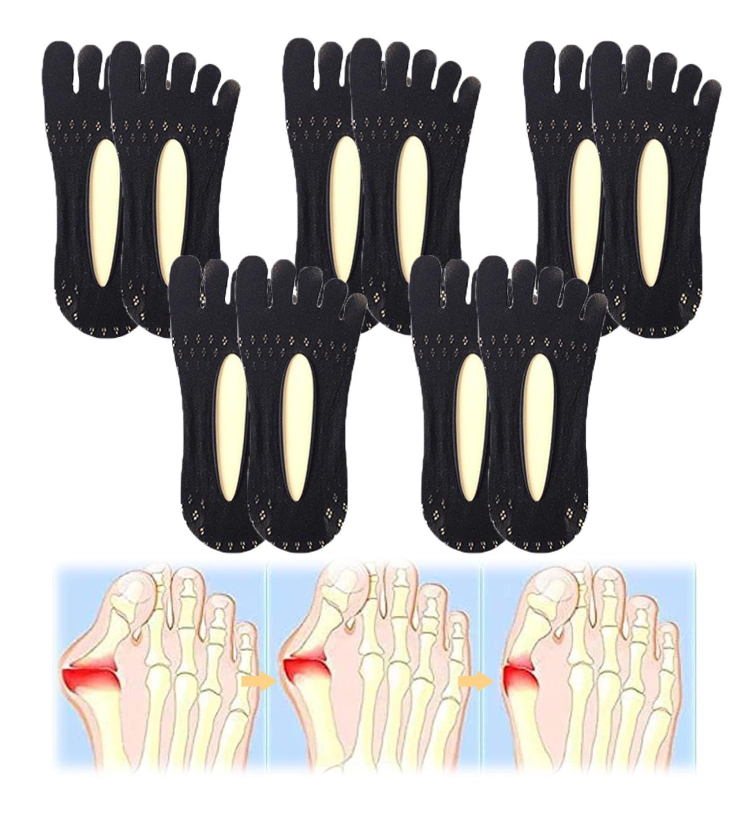 LSNTUU Orthopedic Bunion Relief Socks for Women - Toe Compression Sock & Corrector (Black, 5 Pair) - Buy Online on SooperMarket.com