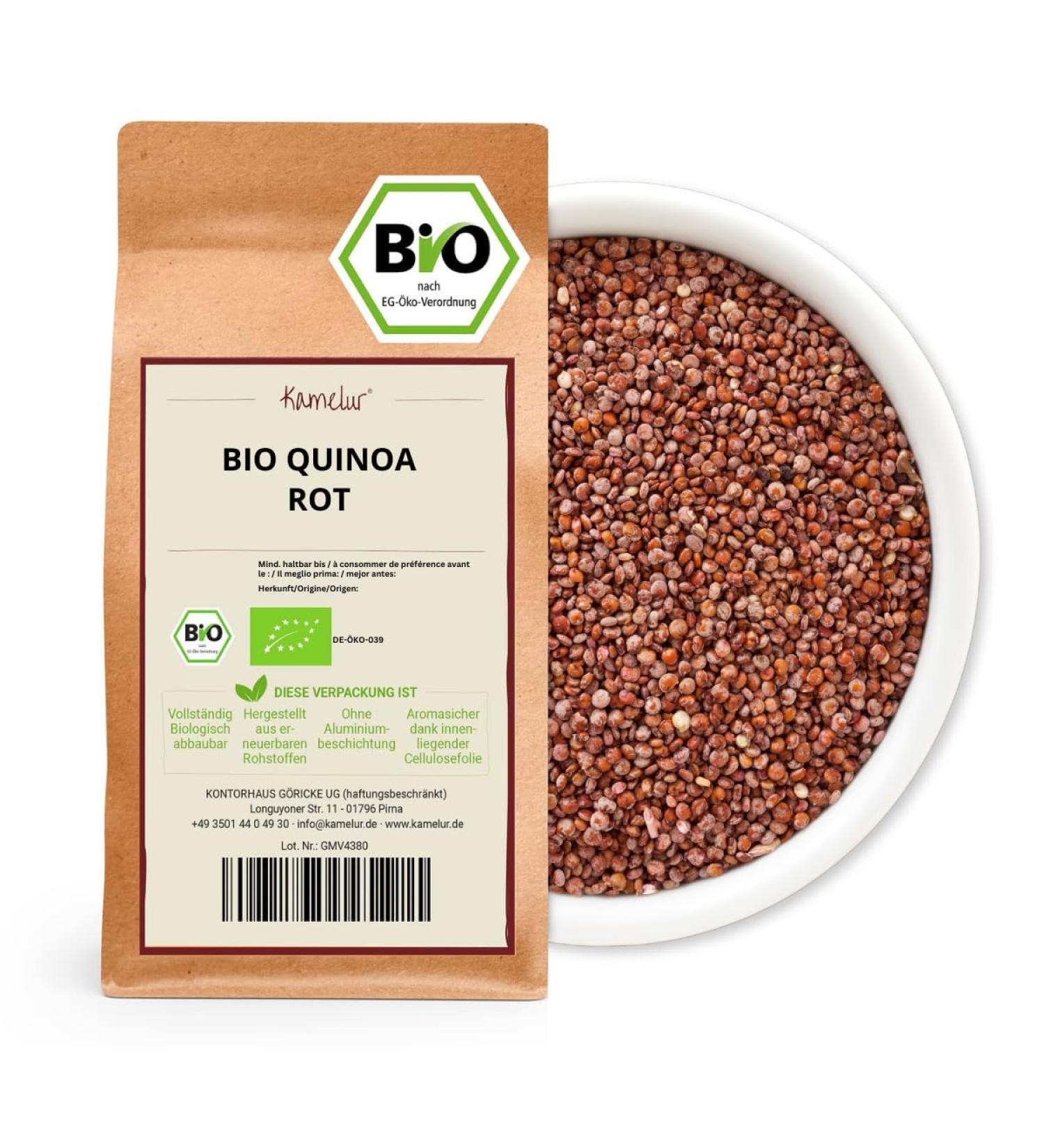 Buy Kamelur Organic Red Quinoa (1kg) - Healthy Grain Substitute | International Shipping - Buy Online on SooperMarket.com