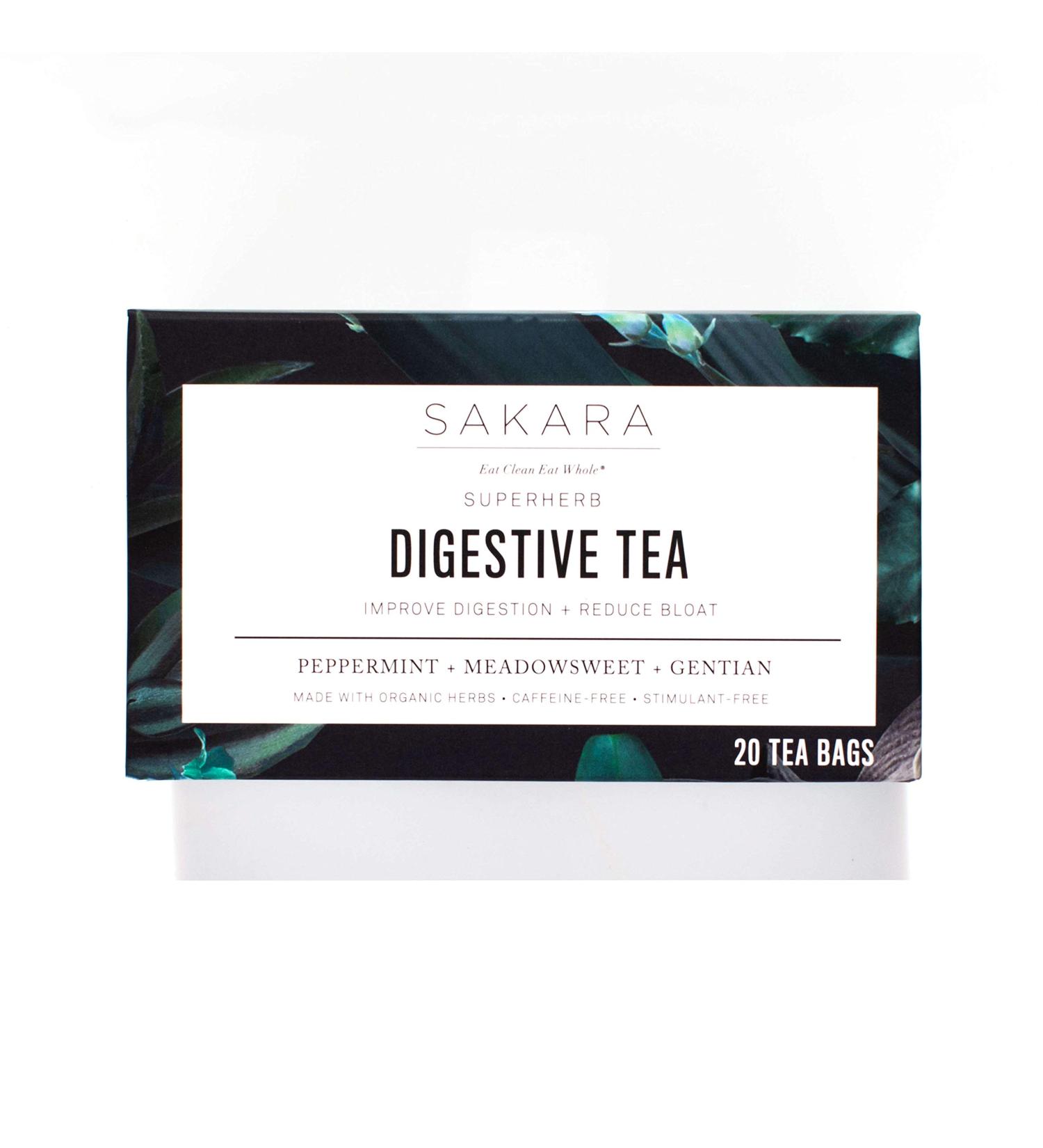 Sakara Superherb Herbal Tea - Digestive Support | 20pk | Detox Metabolism & Boost Immunity | Caffeine-Free & Naturally Sweet - Buy Online on SooperMarket.com