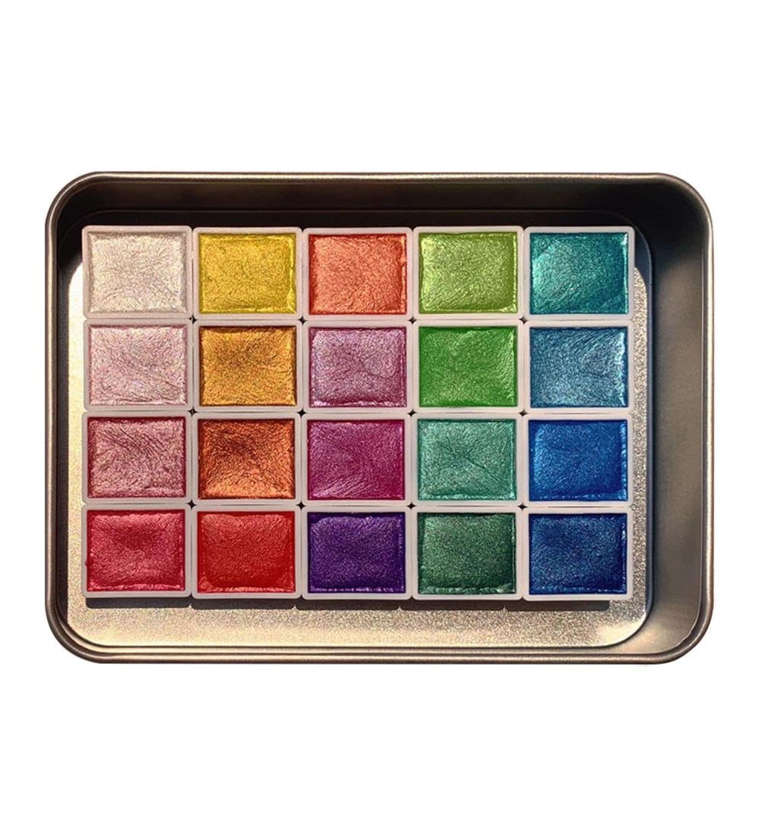 OCKULT 20 Colors Watercolor Painting Set DIY Clay Coloring Nail Art Dripping Glue Glitter Watercolour Solid Paint Box Portable Travel Water Color Paints Set Paint Kit for Artists and Painting Lovers C color one size - Buy Online on SooperMarket.com