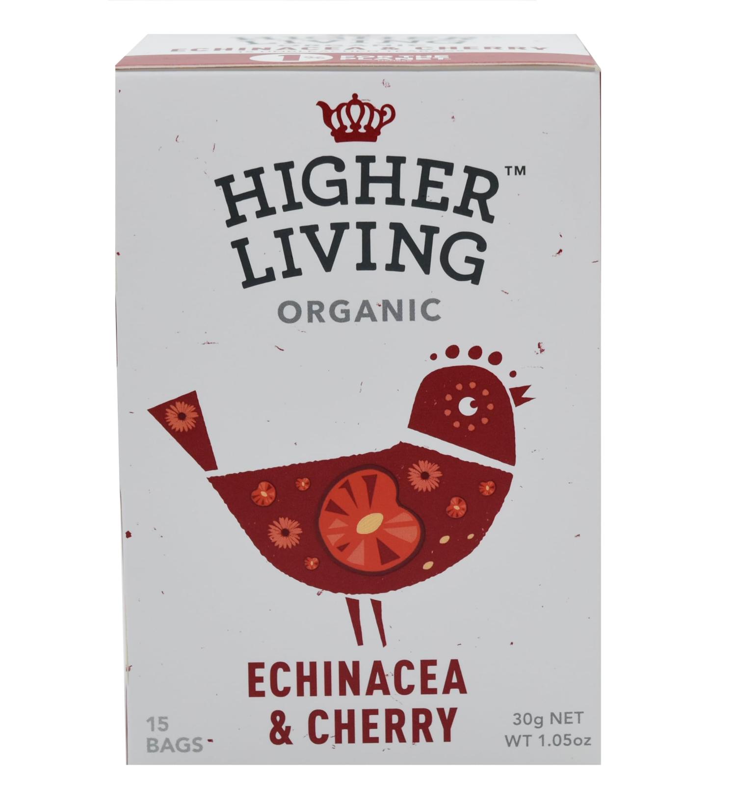 Higher Living Organic Echinacea & Cherry 15 Bags (Pack of 4)