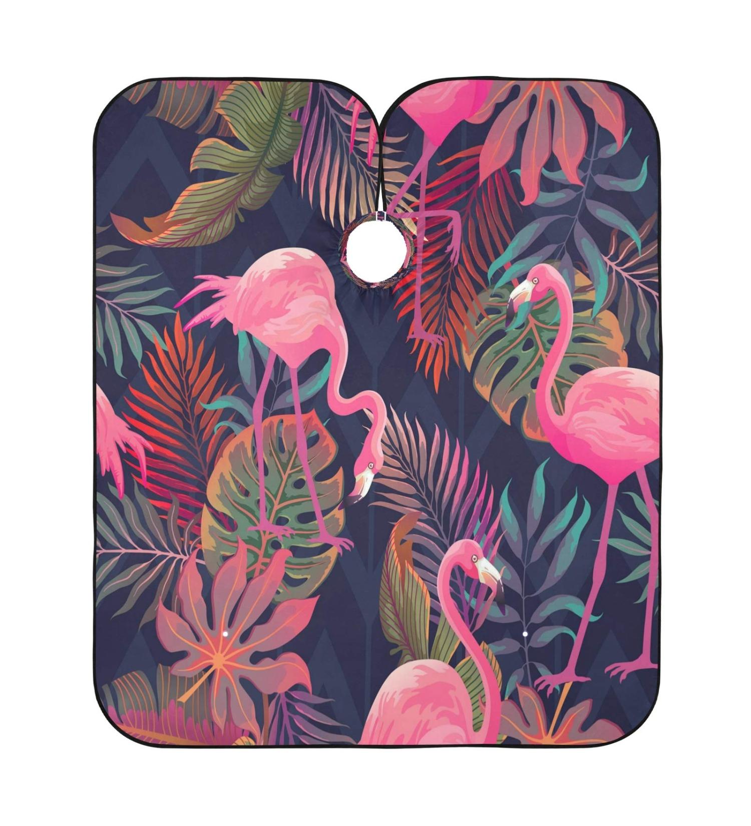 Buy Blueangle Palm Leaf Flamingo Barber Cape | Waterproof Hair Cutting Cape for Home & Salon - 55x65 Inch - Buy Online on SooperMarket.com