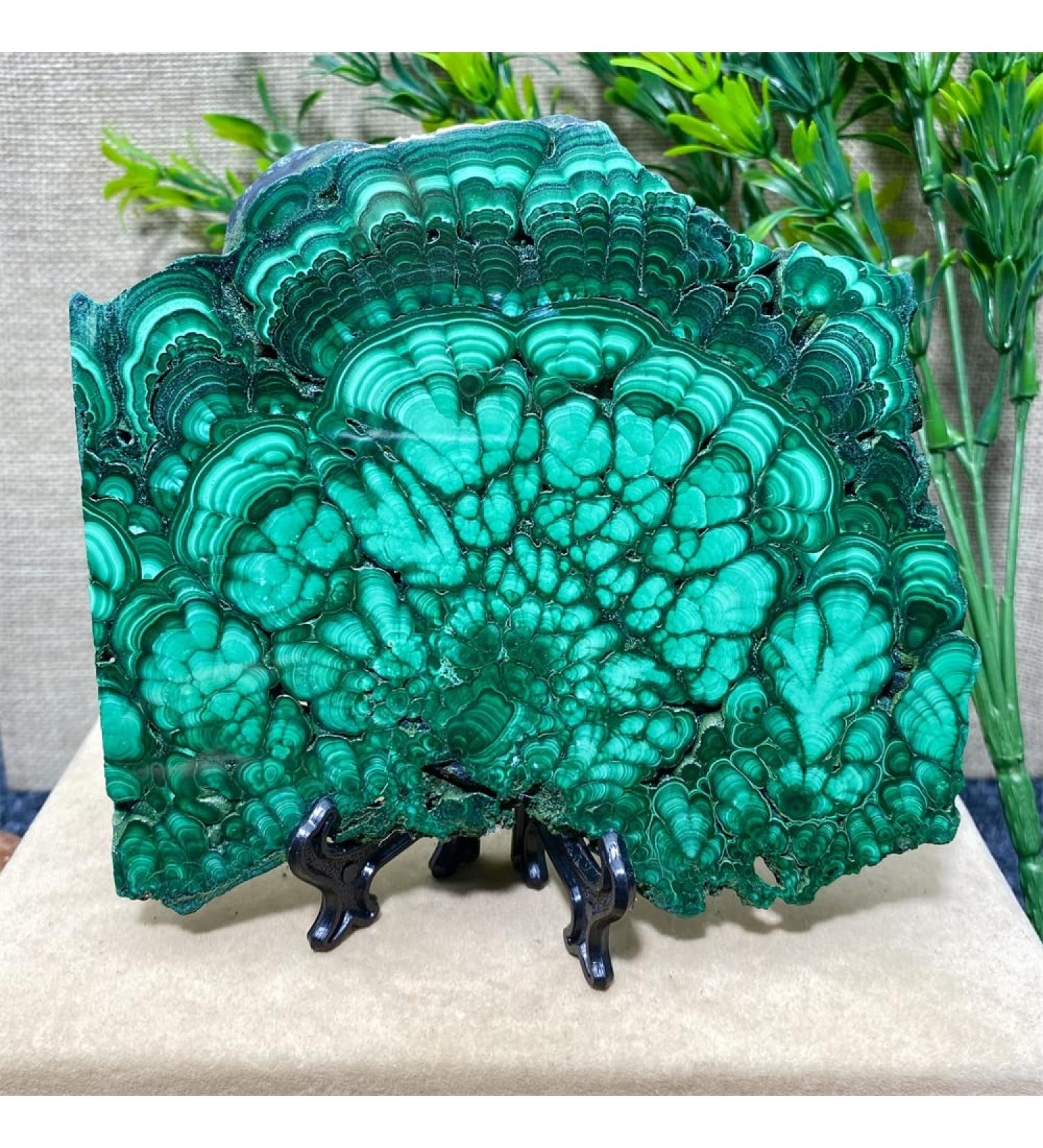 Natural Crystal Rough Natural Sphere Stone Natural Crystal Green Malachite Slab Quartz Home Decoration Polished Reiki Ornament Ore Specimen 1pc 300-320g