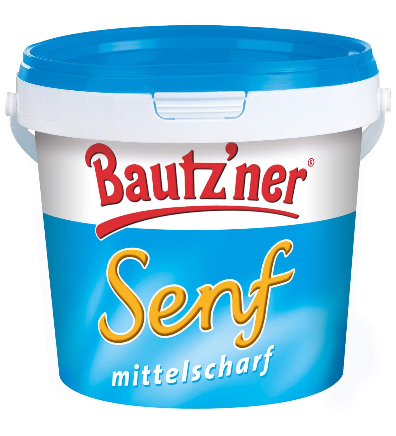 Bautz s mustard medium -sharp - 2x1000 ml) bucket medium -fashioned mustard - original Bautz'ner recipe since 1955 - without the addition of preservatives and flavor enhancers - mustard classic 1 L (2 Pack)